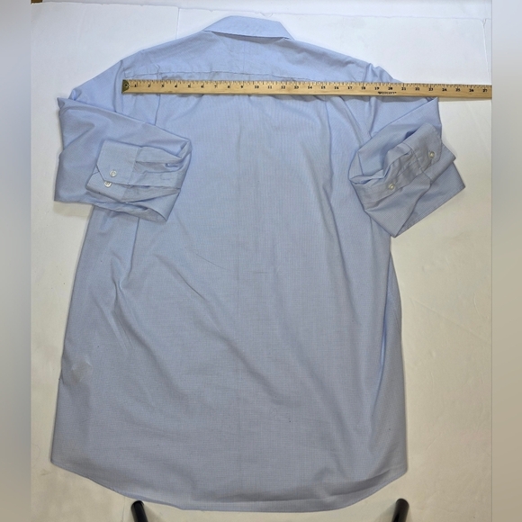 Mens Egyptian Cotton Dress Shirt Pale Blue Pinstripe.NS 16.5 - Picture 6 of 13